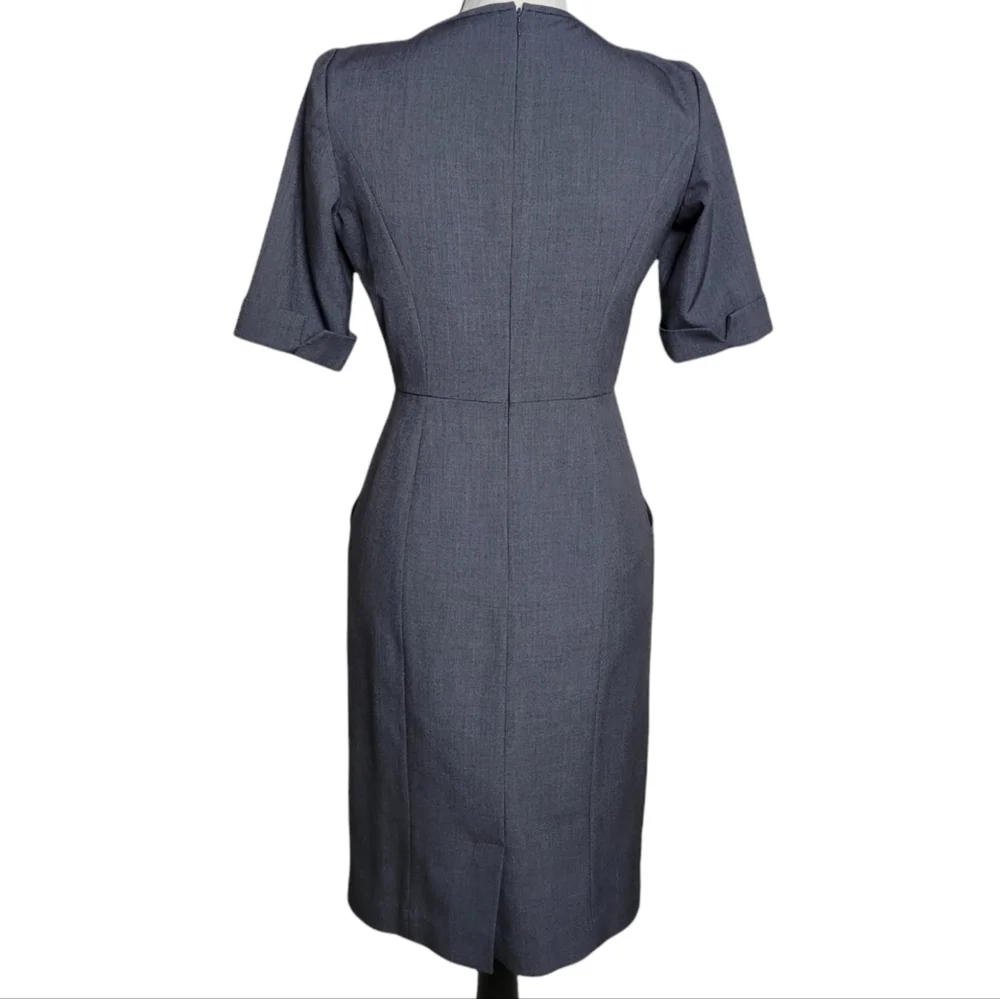 CALVIN KLEIN  Charcoal Sheath Dress, Size 2 - Picture 2 of 5